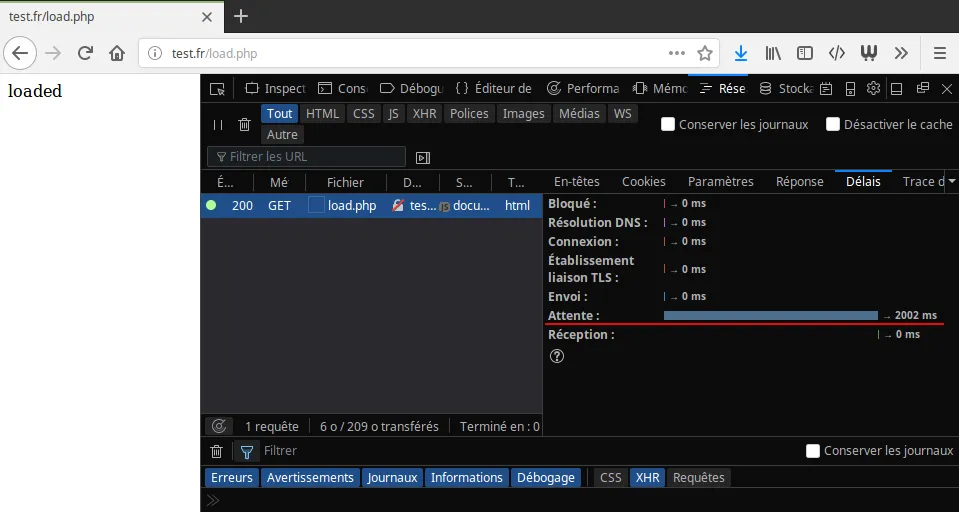 Affichage de test.fr/load.php sans mise en cache