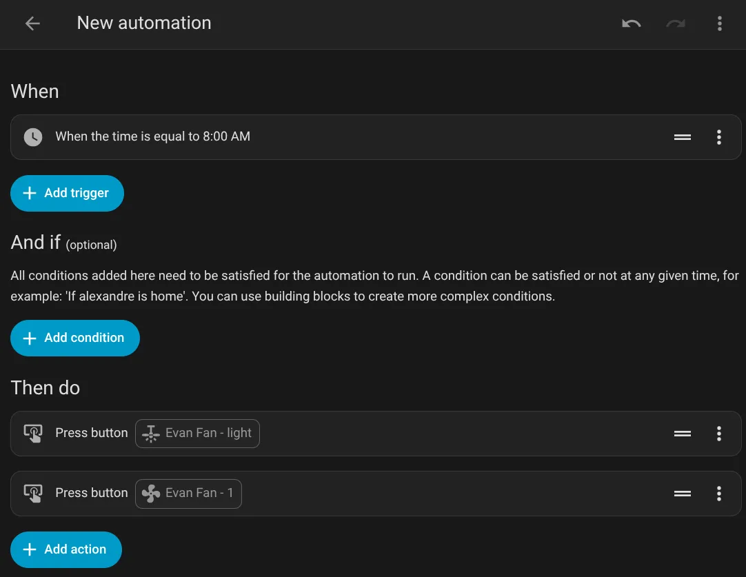 automatiser le ventilateur dans Home Assistant